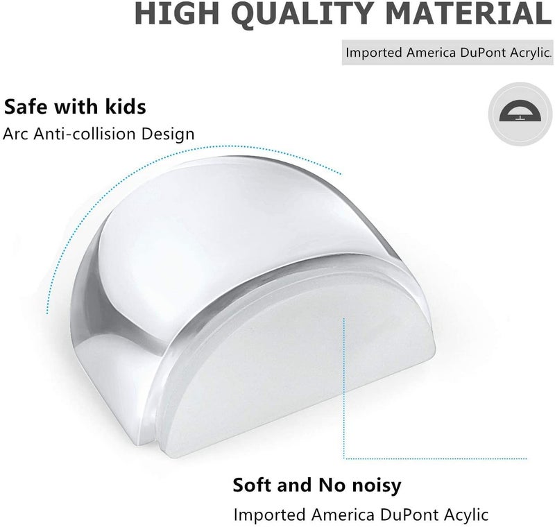 HAUSPROFI Doorstop, Self-Adhesive Door Stopper for Wall Protection Door Buffer Floor Stop for The Home and Office Wall Protector - Clear 4pcsï¼ŒL:1.66,W:1.57,H:0.9(inch) - Image 3